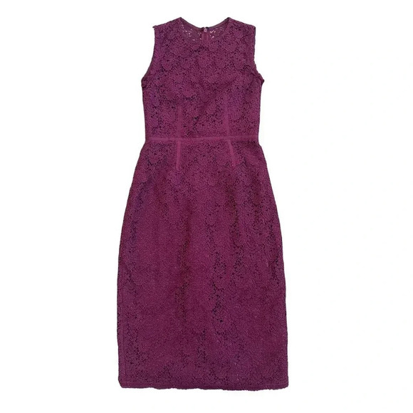 Nordstrom Purple Lace Sleeveless Midi Length Dress Size 0 Women's NWT - Picture 1 of 11